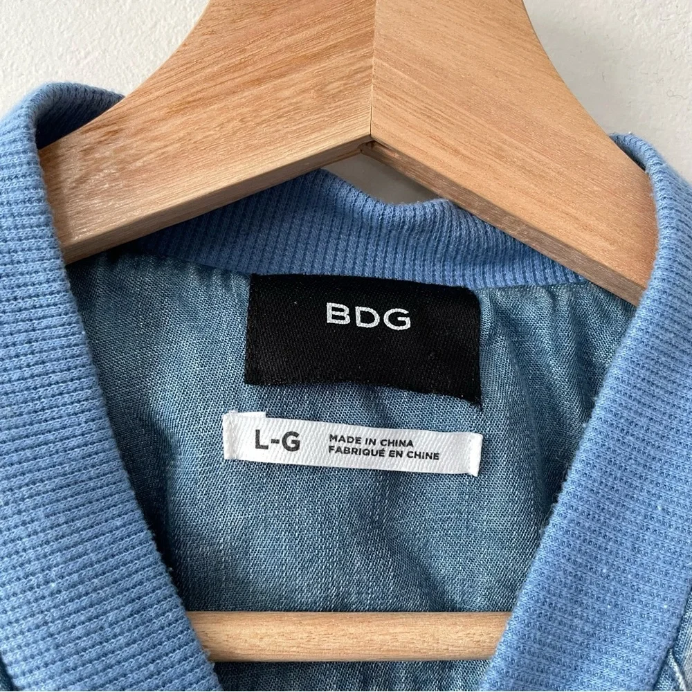 Urban Outfitters Light Blue Denim Bomber Jacket
